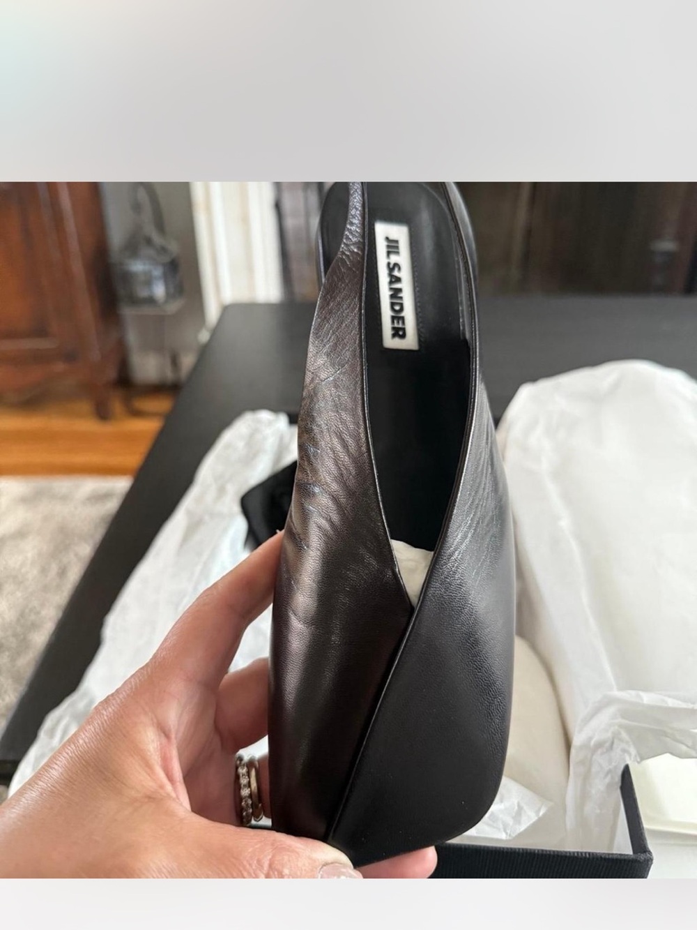 Jil Sander asymmetric-toe leather ballerina shoes - Picture 4 of 7